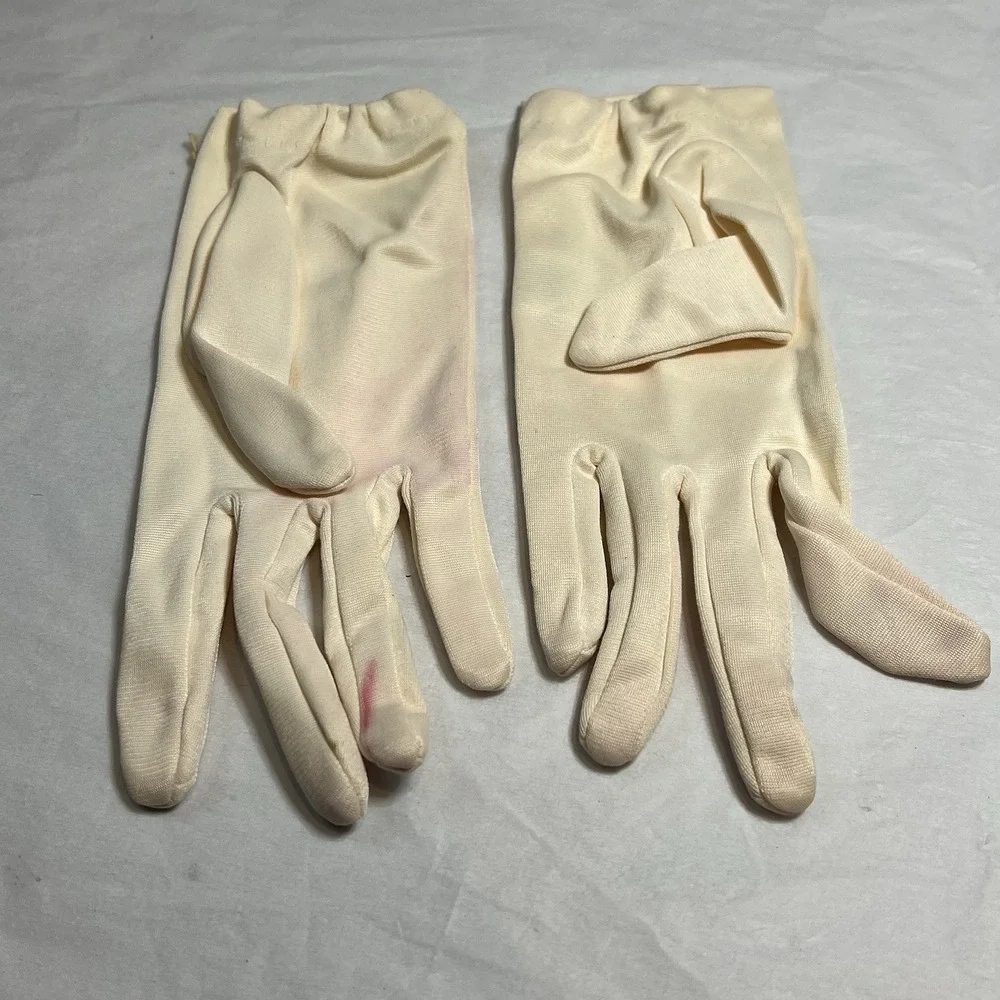 Vintage Ladies Beige Gloves Costume Dance White Dye Any‎ Color